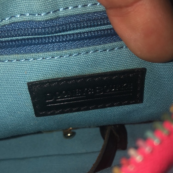 Dooney & Bourke Scribble Crayon Hearts Leather Pochette Bag Purse Y2K - Picture 7 of 12